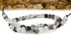 Tourmalinated Quartz Polished 8mm Faceted Round - 2.5mm Large Hole