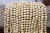 Cheese Wood Natural White Polished 8mm Round