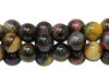 Tiger Eye Polished 14mm Round Galaxy  - Autumn Mix