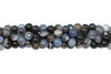 Fire Agate Polished 6mm Round - Black / Blue