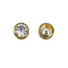 Gold Plated Micro Pave 6mm Slide Bead