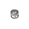 Silver 6mm Micro Pave Slide Bead - 3x2mm Hole