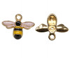 Gold Plated Enamel 12x5mm Bee Charm