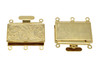 Gold Plated 3 Strand Box Clasp