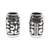 Stainless Steel 21x13mm Scroll Dot Barrel Bead