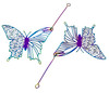 Rainbow Stainless Steel 40x30mm Butterfly Pendant with Pin