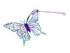 Rainbow Stainless Steel 40x30mm Butterfly Pendant with Pin