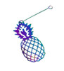 Rainbow Plated Stainless Steel 35x15mm Pineapple Pendant with Pin