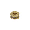 Gold Plated Micro Pave Rondelle 8mm Forte Bead - Sold Individually