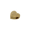 Gold Plated 11mm Textured Heart Bead - Sold Individually