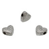 Silver Plated 11mm Textured Heart Bead - Sold Individually