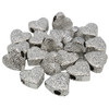 Silver Plated 11mm Textured Heart Bead - Sold Individually