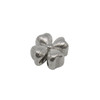 Silver Plated 13mm Textured 4 Petal Flower Bead - Sold Individually