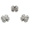 Silver Plated 13mm Textured 4 Petal Flower Bead - Sold Individually