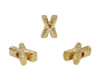 Gold Plated 13mm Textured Alphabet Bead - X