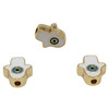 Gold Plated 15x13mm Hamsa Eye Bead with White Enamel - Sold Individually