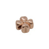 Rose Gold Plated 13mm Textured 4 Petal Flower Bead - Sold Individually