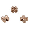 Rose Gold Plated 13mm Textured 4 Petal Flower Bead - Sold Individually