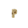 Gold Plated 13mm Textured Alphabet Bead - P