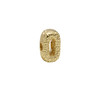 Gold Plated 13mm Textured Alphabet Bead - O