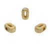 Gold Plated 13mm Textured Alphabet Bead - O