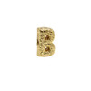 Gold Plated 13mm Textured Alphabet Bead - B