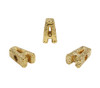 Gold Plated 13mm Textured Alphabet Bead - A
