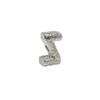 Silver Plated 13mm Textured Alphabet Bead - Z