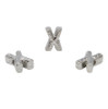 Silver Plated 13mm Textured Alphabet Bead - X