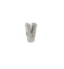 Silver Plated 13mm Textured Alphabet Bead - V