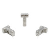 Silver Plated 13mm Textured Alphabet Bead - T