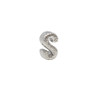 Silver Plated 13mm Textured Alphabet Bead - S