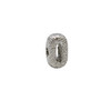 Silver Plated 13mm Textured Alphabet Bead - O