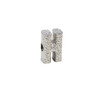 Silver Plated 13mm Textured Alphabet Bead - H