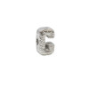 Silver Plated 13mm Textured Alphabet Bead - C