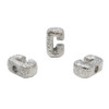 Silver Plated 13mm Textured Alphabet Bead - C