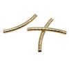 24K Gold Plated Brass 3x29mm Curved Tube