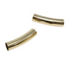 24K Gold Plated Brass 8x30mm Curved Tube