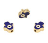 Gold Plated 15x13mm Hamsa Eye Bead with Royal Blue Enamel - Sold Individually