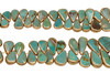Natural Turquoise Green Graduated Gold Edge Tear Drop