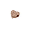 Rose Gold Plated 11mm Textured Heart Bead - Sold Individually