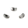 Silver Plated Satin 8x5mm Twisted Rice Bead