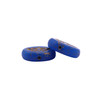 Czech Glass 14mm Lotus Coin - Lapis Blue Opaline Matte with Gold Wash