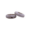 Czech Glass 14mm Lotus Coin - White Silk with Gold Wash