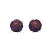 Czech Glass 12mm Hibiscus Flower Bead - Purple Opaline with Dark Bronze Wash