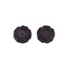 Czech Glass 12mm Hibiscus Flower Bead - Jet Black Opaque with Antique Finish