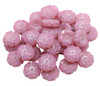 Czech Glass 12mm Hibiscus Flower Bead - Light Pink Opaline with Platinum Wash