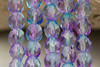 Fire Polish 6mm Faceted Round - Dual Coated Teal Fuchsia