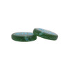 Czech Glass 18mm Lotus Coin - Tourmaline Green Transparent Matte with Turquoise Wash with