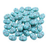 Czech Glass 14x10mm Scarab - Opaque Turquoise with Dark Brown Wash